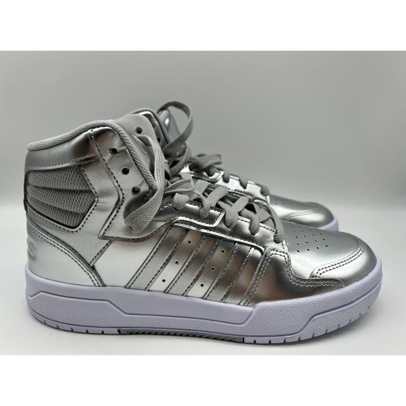 Adidas Women's Neo Entrap Mid Basketball Sneakers Silver FZ1112 Size 7.5 NWT - Picture 1 of 12